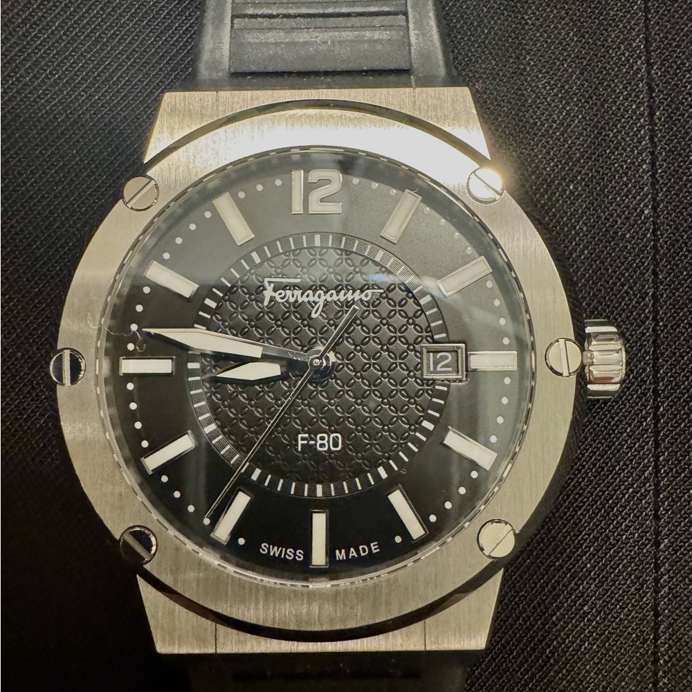 Ferragamo F-80 Black and Silver Watch